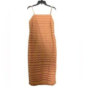 New Walter Baker Eyelet Cotton Maxi Dress Tan Size 8